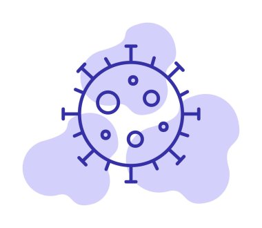 düz stil corona virüsü pandemik ikon vektör tasarımı