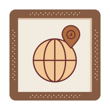 Basit Globe Konum simgesi, vektör illüstrasyonu
