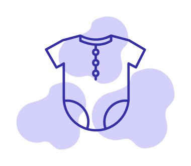 Bebek Kıyafeti Simgesi, Bebek Giysisi, Vektör İllüstrasyonu