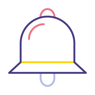 Basit Bildirim Zili simgesi, vektör illüstrasyonu