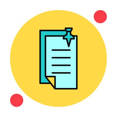 Pin Note ağ simgesi, vektör illüstrasyonu