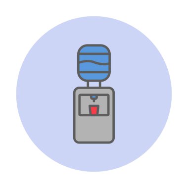 Basit Su Soğutucu simgesi, vektör illüstrasyonu