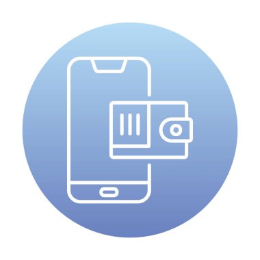 m-cüzdan vektör çizim tasarım ile Smartphone aygıtı