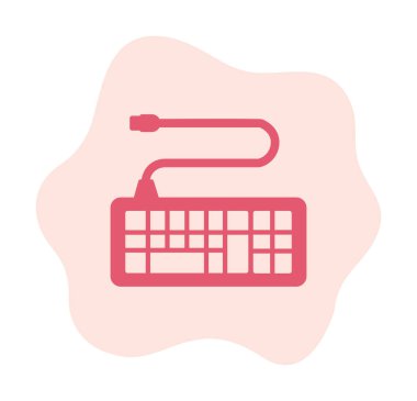 Kablolu klavye simgesinin basit web çizimi