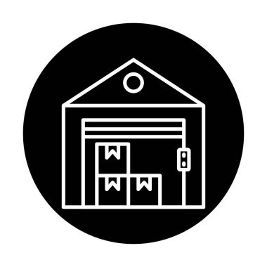 Web için depo vektör simgesinin basit illüstrasyonu