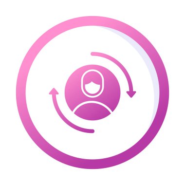 Ziyaretçi web simgesi, vektör illüstrasyonu geri getiriliyor