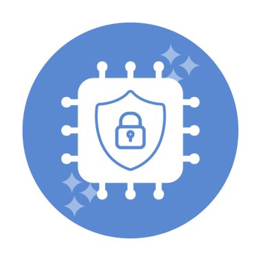 Basit Cpu simgesi, vektör illüstrasyonu