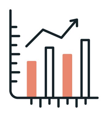 Hisse senetleri büyüyor. Web simgesi basit illüstrasyon