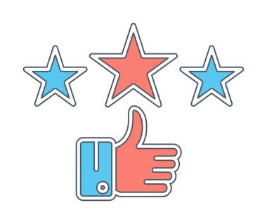 derecelendirme vektörü renk çizgisi simgesi 