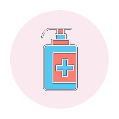 Bir dezenfektan şişesinin basit bir çizimi