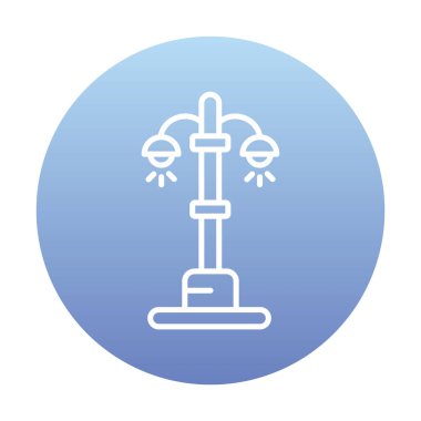 sokak ışığı çizgi simgesi, vektör illüstrasyonu