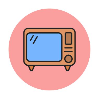 Eski TV simgesi vektör illüstrasyonu