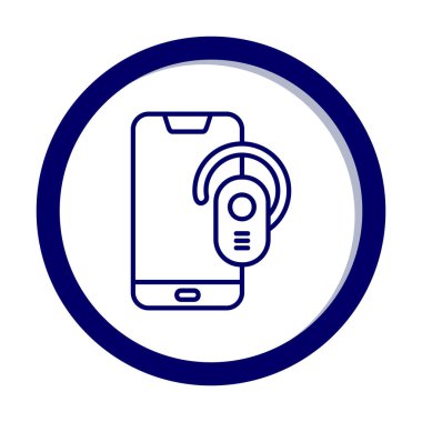 Kulaklık ve akıllı telefon web simgesi, vektör illüstrasyonu