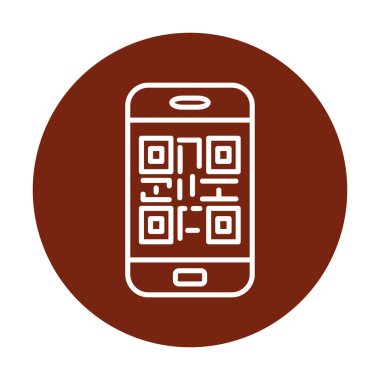 Akıllı telefon ekranındaki qr kodu beyaz arkaplanda izole edilmiş