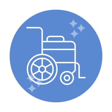 Tekerlekli sandalyenin basit düz vektör çizimi 