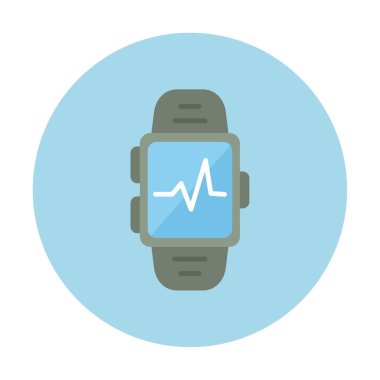 Smartwatch kalp atışı ikonunu gösteriyor. Fitness uygulaması konsepti. Vektör