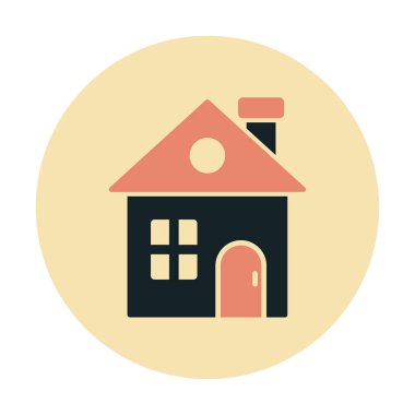 ev düz simge vektör çizim 