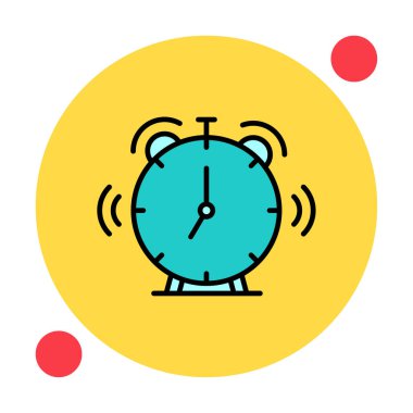 Beyaz arkaplanda alarm saat vektör çizimi