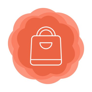 Alışveriş poşeti simgesi, vektör illüstrasyonu 