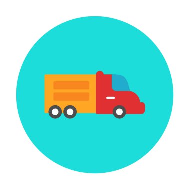 Web ve mobil uygulama tasarımınız için kamyon simgesi vektörü, dağıtım kamyonu logosu konsepti