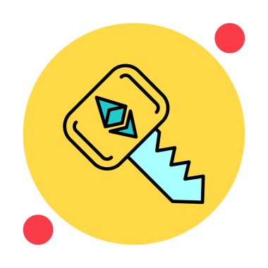 Ethereum anahtar simgesi, vektör illüstrasyon tasarımı