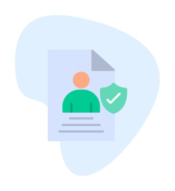 Veri güvenlik simgesi vektör illüstrasyonuna sahip kullanıcı