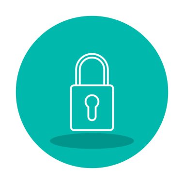 Asma kilit. Web simgesi basit illüstrasyon