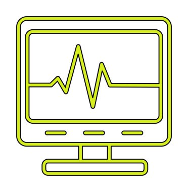 Ecg Okuma simgesi, vektör illüstrasyonu  