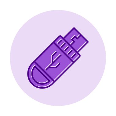 Flash disk web simgesi, vektör illüstrasyonu