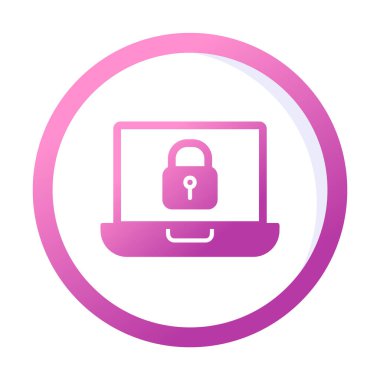 Dizüstü bilgisayar ekranına kilitle. Güvenlik kavramı vektör illüstrasyonu