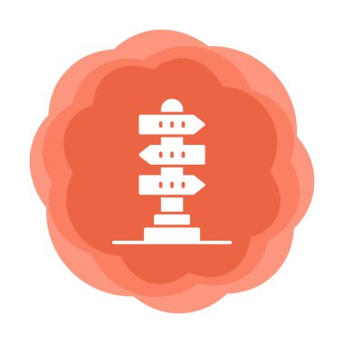 Beyaz arkaplanda yön vektörü illüstrasyonu