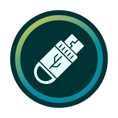 USB simge vektörü. Flash disk simgesi 