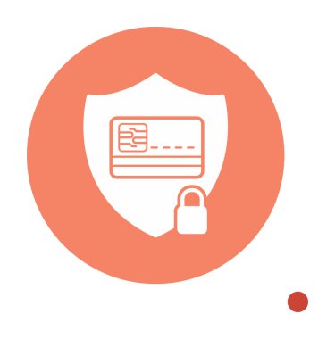 kart güvenliği simgesi, vektör illüstrasyonu