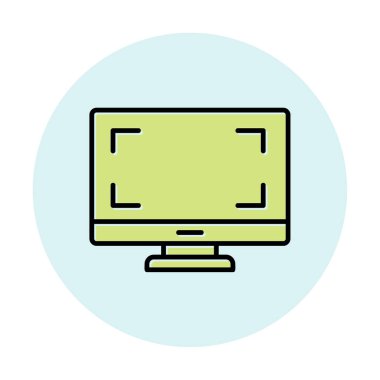 bilgisayar izleme simgesi, vektör illüstrasyonu basit tasarım