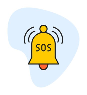 Yani acil durum simgesi vektör illüstrasyonu