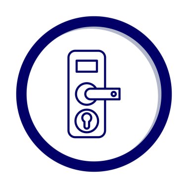 Kapı kolu ve anahtar deliği simgesi, vektör illüstrasyonu 