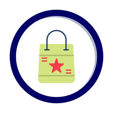 Alışveriş poşeti simgesi, vektör illüstrasyonu 