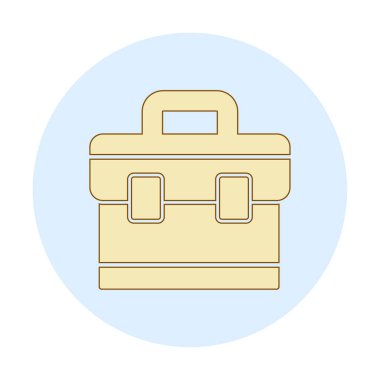 Evrak çantası vektör düz simgesi. İş durumu simgesi, bavul emojisi, vektör illüstrasyonu