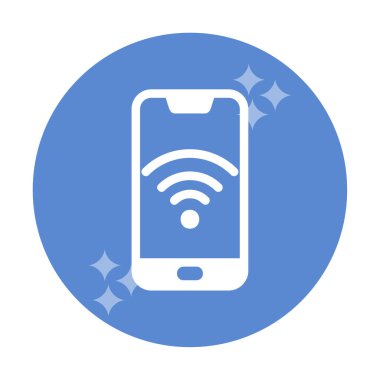 Akıllı telefon kablosuz interneti. Web simgesi basit illüstrasyon