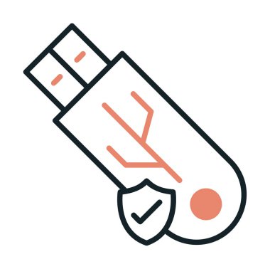 usb güvenli web için basit simge.