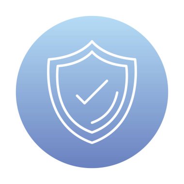 Güvenlik kalkanı simgesi koruma konsepti, vektör illüstrasyonu