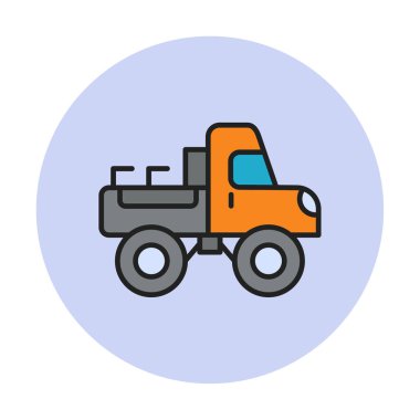 Canavar kamyon simgesi vektör illüstrasyonu