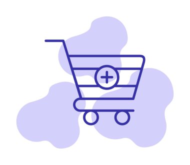 Cart alışveriş simgesine basit Ekle, vektör illüstrasyonu