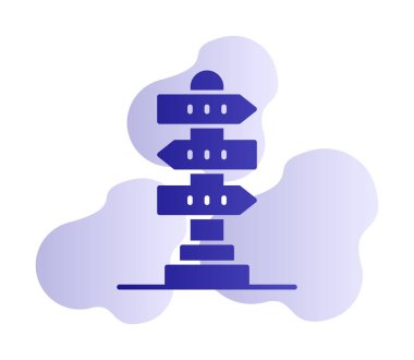 Beyaz arkaplanda yön vektörü illüstrasyonu