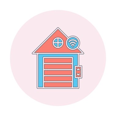 Akıllı Garaj Ağı simgesi, vektör illüstrasyonu 