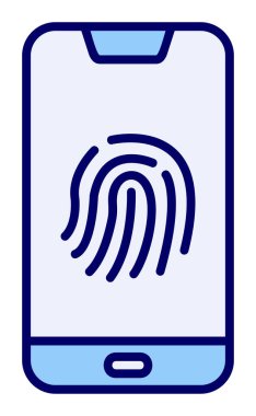 parmak izi kutsal kişilerin resmi, vektör çizim ile Smartphone 