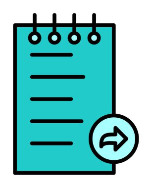 Notlar İleri Ağ simgesi, vektör illüstrasyonu