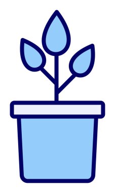 pot simge vektör çizim bitki