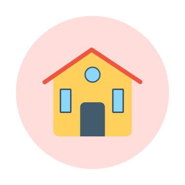 ev vektörü düz renk simgesi