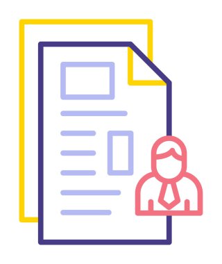 Beyaz arkaplanda istihdam ve iş özgeçmişi simgesi